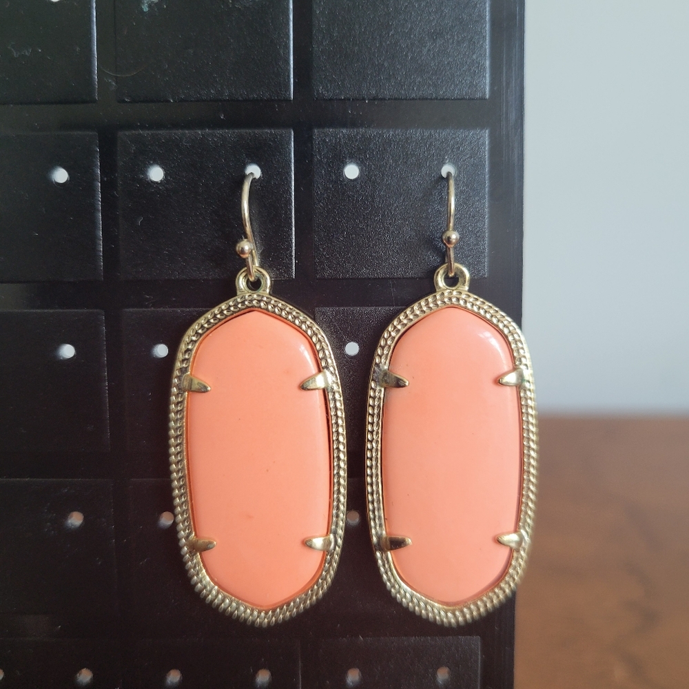 Kendra Scott gold & coral toned earrings